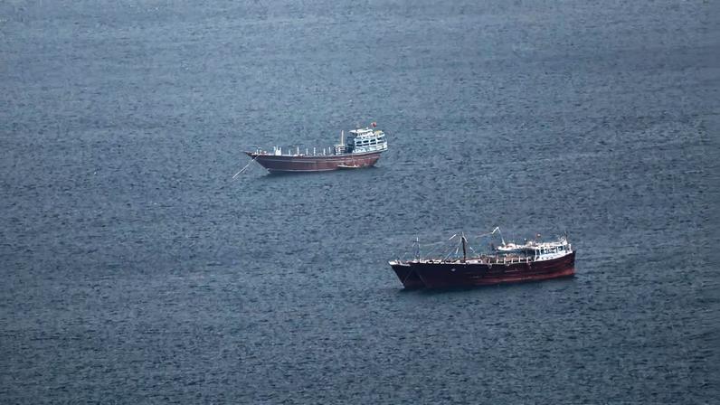 Boats in the Strait of Hormuz amid the U.S.-Israeli conflict with Iran, as seen from Musandam, Oman, March 2, 2026.REUTERS/Amr Alfiky