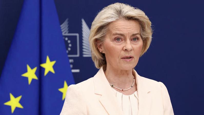 European Commission President Ursula von der Leyen speaks next to President of the Swiss Federation, Guy Parmelin (not pictured), ahead of the signing of a broad package of EU-Switzerland agreements, in Brussels, Belgium, March 2, 2026.