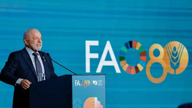 Lula participa da sessão de abertura do Fórum Mundial da Alimentação 2025 — Foto: Ricardo Stuckert / PR