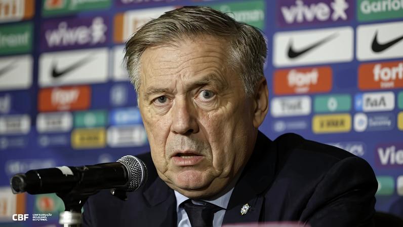 Carlo Ancelotti anuncia lista de convocados para os amistosos contra França e Croácia — Foto: Rafael Ribeiro
