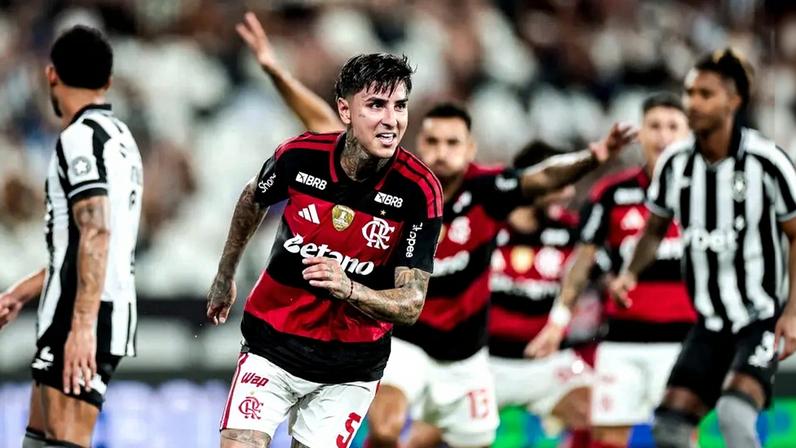 Erick Pulgar comemora gol do Flamengo contra o Botafogo (Foto: Gilvan de Souza/Flamengo)