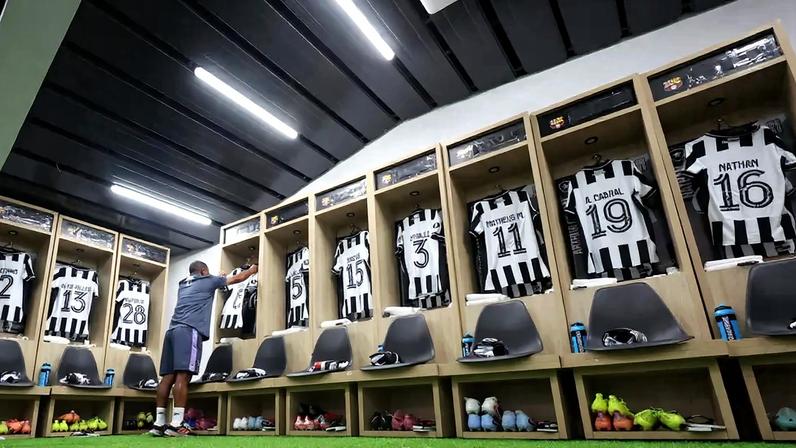 Vestiário do Botafogo em Guayaquil (Foto: Vítor Silva/Botafogo)