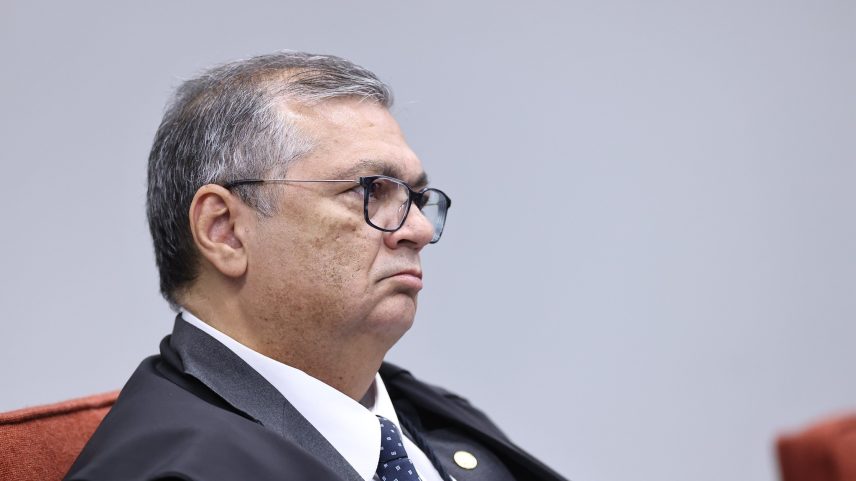 Ministro Flávio Dino durante sessão de julgamento da Primeira Turma do Supremo Tribunal Federal — Foto: Antonio Augusto/STF
