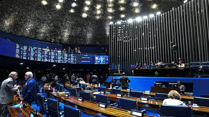 Plenário do Senado Federal durante sessão deliberativa ordinária. (Foto: Carlos Moura / Agência Senado)