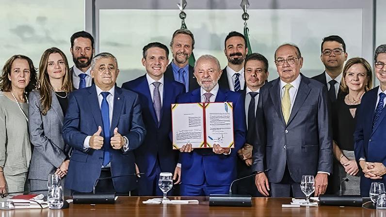 24.03.2026 - Presidente da República, Luiz Inácio Lula da Silva, durante a sanção do Projeto de Lei nº 5582, de 2025, que institui o marco legal do combate ao crime organizado no Brasil (Antifacção), no Palácio do Planalto. Brasília - DF.