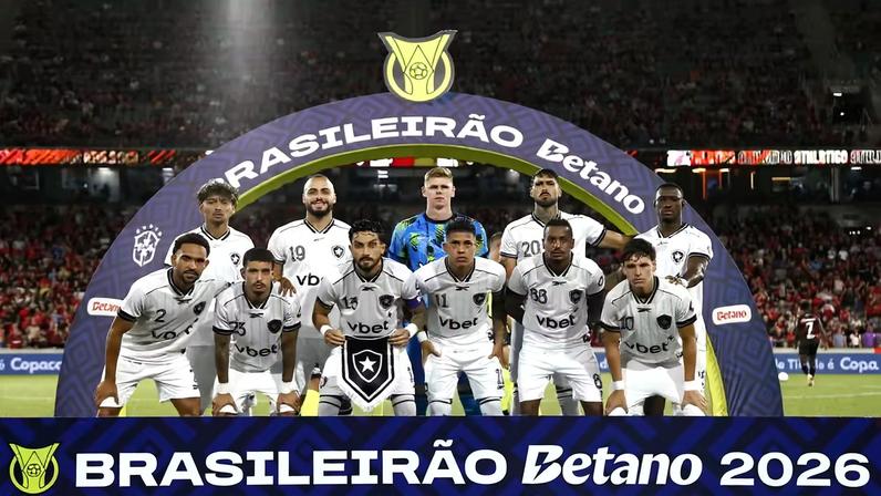 Time do Botafogo antes de enfrentar o Athletico-PR — Foto: Vitor Silva/Botafogo