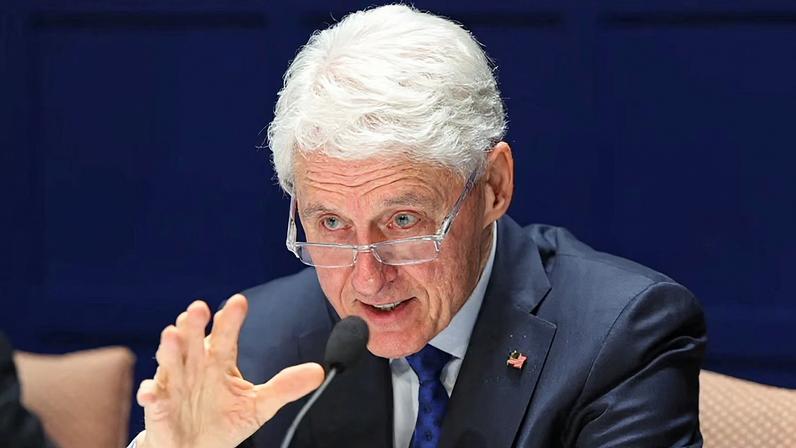 Former U.S. President Bill Clinton testifies behind closed doors to a congressional panel about his ties to the late sex offender Jeffrey Epstein, in a still image from video taken in Chappaqua, New York, U.S. February 27, 2026.