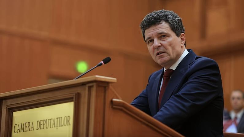 El presidente rumano, Nicușor Dan, en el Parlamento en Bucarest, en mayo de 2025.