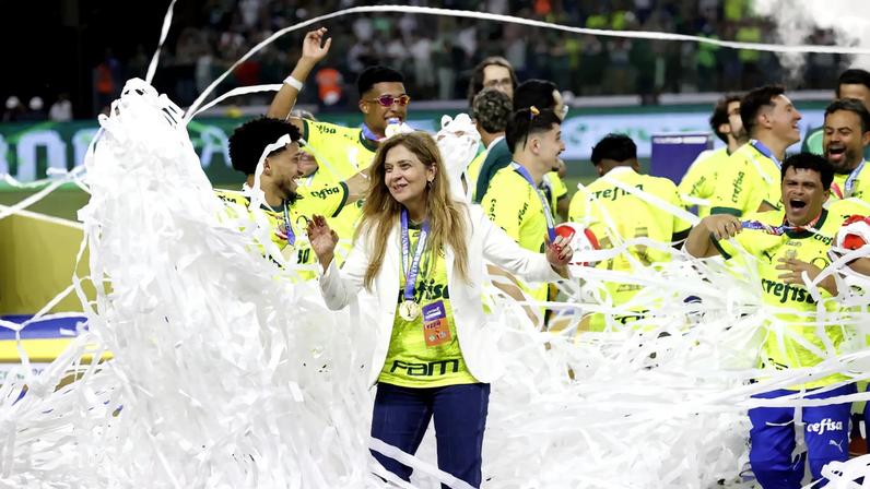 A dona da Crefisa e presidente do Palmeiras, Leila Pereira. (Foto: Sebastião Moreira / EFE)