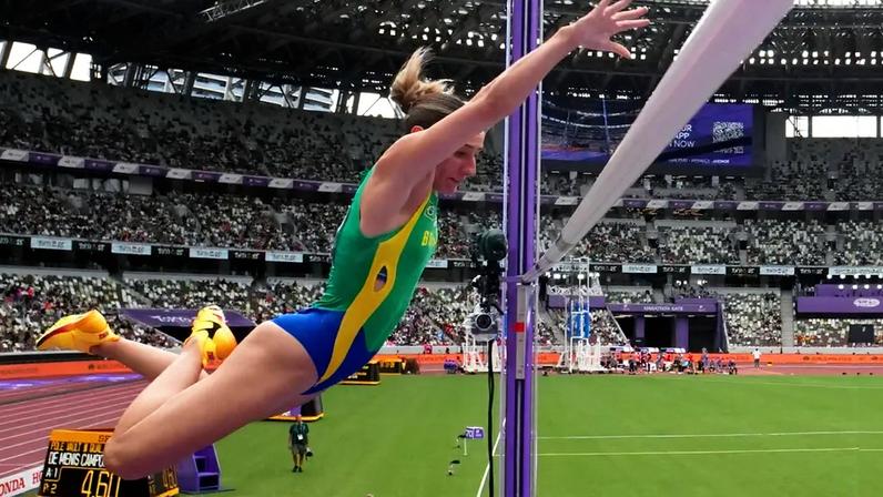 Juliana Campos no Mundial de Atletismo 2025 em Tóquio (Foto: Pawel Kopczynski / POOL / AFP)