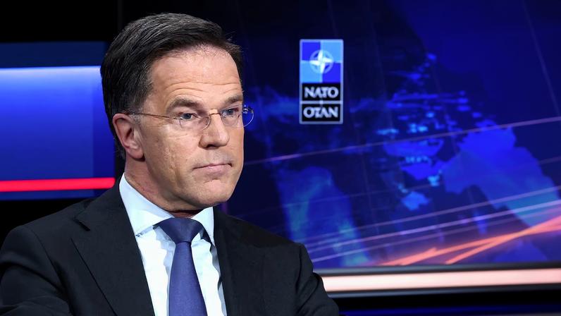 NATO Secretary General Mark Rutte reacts during a one-on-one interview with Reuters on the Iran crisis and Ukraine war in Brussels