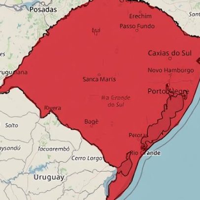 Inmet coloca Rio Grande do Sul em alerta vermelho por tempestades