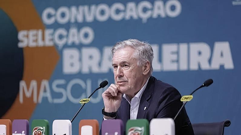 Carlo Ancelotti durante convocação da Seleção Brasileira