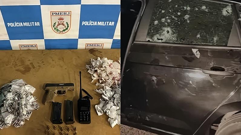 Policia Militar apreendeu armas, drogas e veículos utilizados por criminosos.