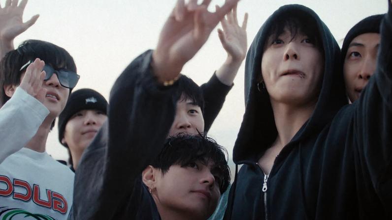 BTS: THE RETURN. (L-R) Jin, Suga, Jimin, V, Jung Kook, and RM in BTS: THE RETURN. Cr. NETFLIX © 2026