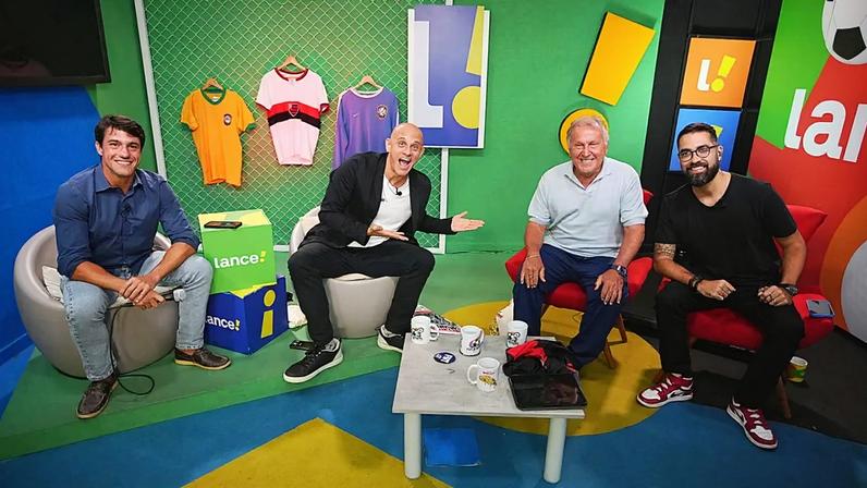 Zico na redação do Lance! (Foto: Reprodução)