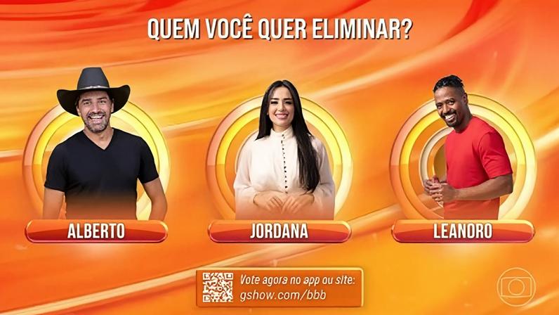 Vote em quem você quer eliminar do BBB 26: Alberto Cowboy, Jordana ou Leandro