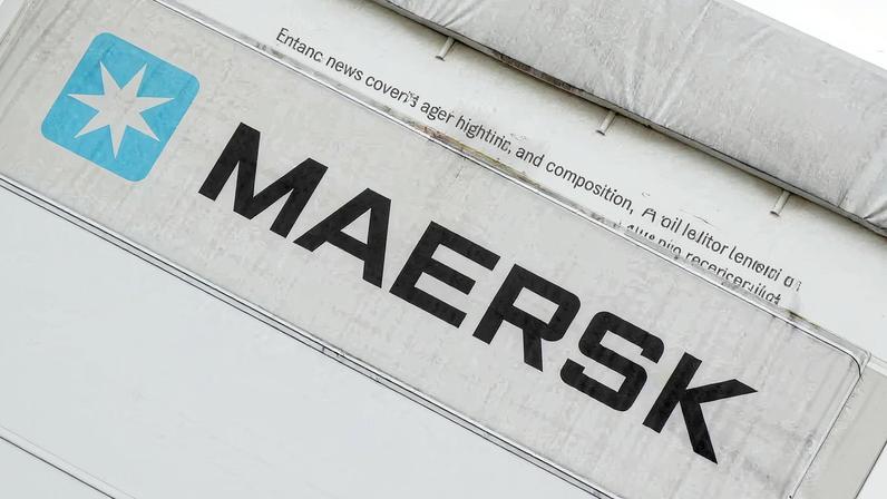 A sign for Maersk outside their offices in Copenhagen