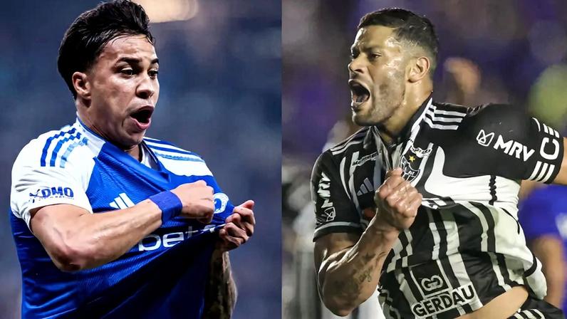 Kaio Jorge x Hulk (Foto: Gustavo Aleixo Cruzeiro/ PEdro Souza-Atlético-MG)