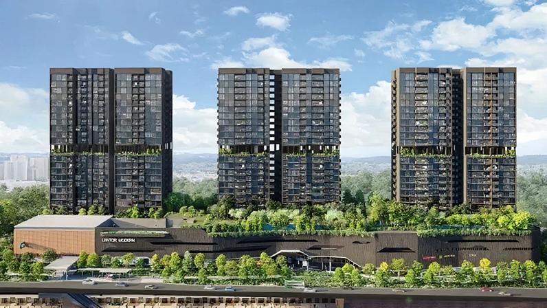 Representação artística do Lentor Modern, um empreendimento integrado de uso misto no bairro de Lentor Hills