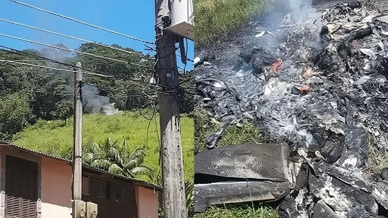 Destroços da aeronave