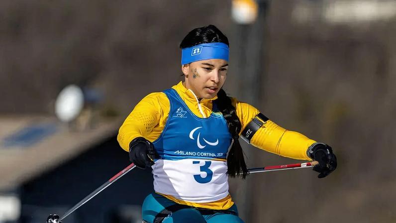 08.03.26 - ELENA SENA - Jogos Paralímpicos de Inverno Milão-Cortina 2026 - Prova de Biatlon 12,5 km no Tesero Cross-Country Skiing Stadium, em Tesero, Itália. Foto: Alessandra Cabral