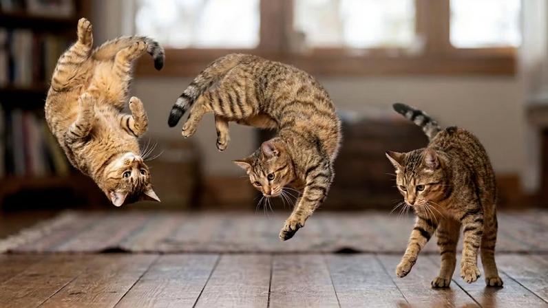 Pesquisadores explicam por que gatos caem sempre em pé