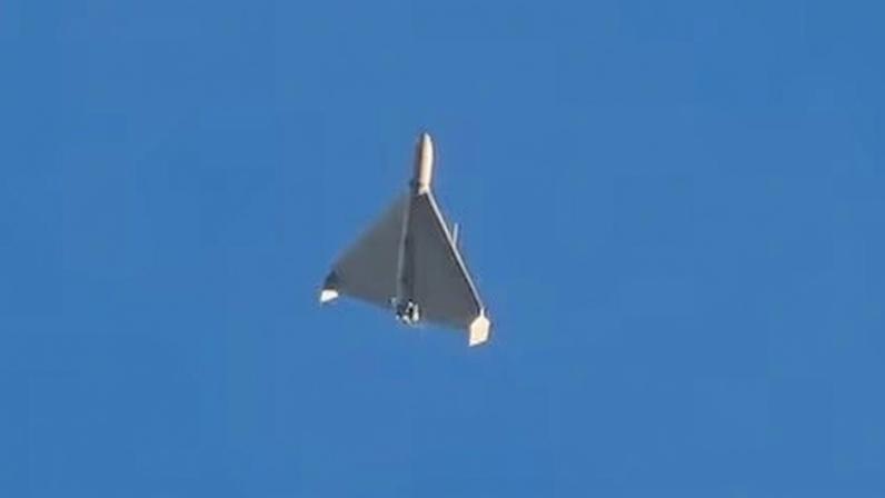 Un dron Shahed iraní disparado por Rusia en Kiev en 2022.