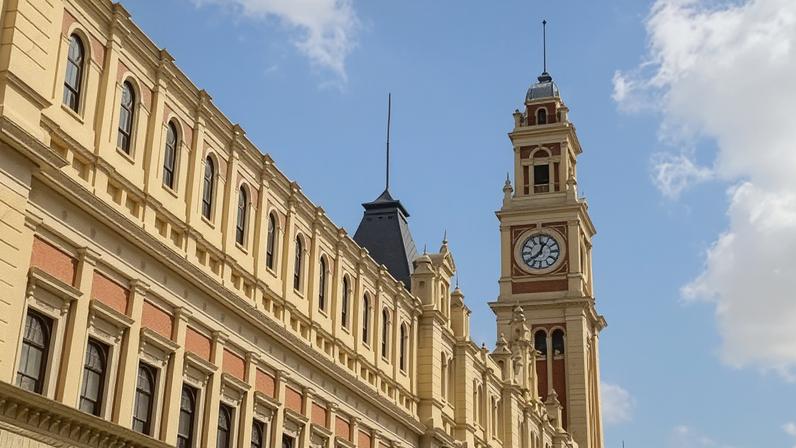 Fachada do Museu da Língua Portuguesa, na estação da Luz, em São Paulo