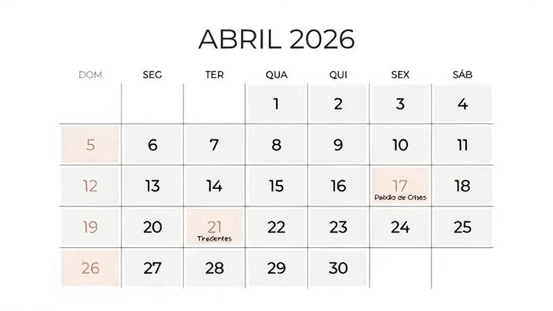 Mês de abril de 2026 terá datas nacionais e pontos facultativos que permitem folgas de até quatro dias em diversas regiões do Brasil