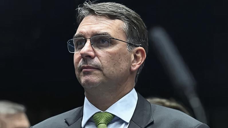 O senador Flávio Bolsonaro (PL-RJ), pré-candidato à Presidência da República