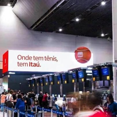 Clima do Miami Open chega ao Aeroporto de Guarulhos com bola de tênis gigante