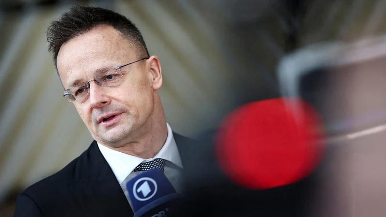 Hungary's Foreign Minister Peter Szijjarto attends a European Union Foreign Ministers' meeting in Brussels, Belgium February 23, 2026. REUTERS/Yves Herman