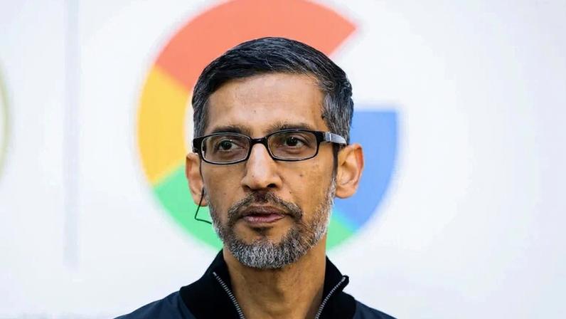 25 May 2023, Berlin: Sundar Pichai, CEO of Google and Alphabet, attends a press event to announce Google as the new official partner of the Women's National Team at Google Berlin. Photo: Christoph Soeder/dpa (Photo by Christoph Soeder/picture alliance via Getty Images) (Christoph Soeder/picture alliance via Getty Images/Getty Images)