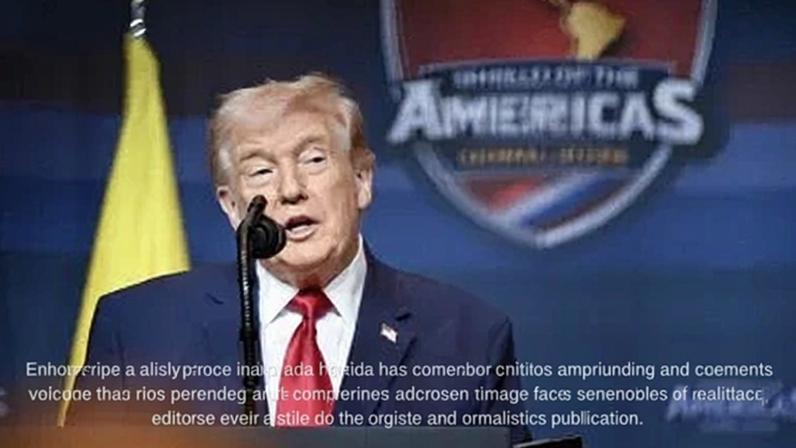 O presidente dos EUA, Donald Trump, discursa durante cúpula de líderes de direita da América Latina