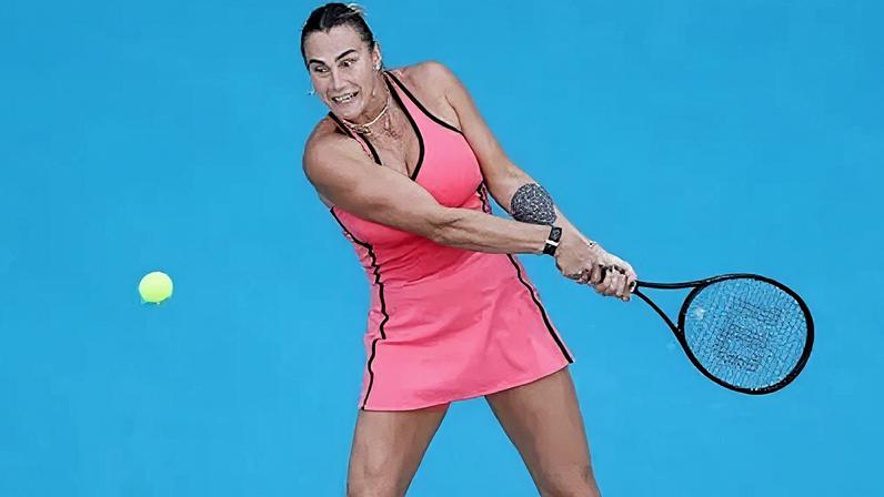 Sabalenka em ação na final do Miami Open