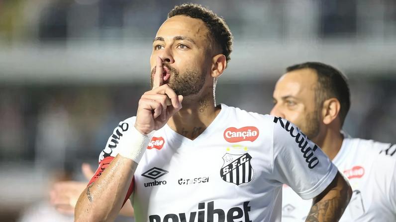 Neymar comemora gol pelo Santos (Foto: Mauricio De Souza/AGIF/GazetaPress)