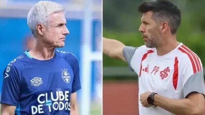 Técnicos, Luís Castro, do Grêmio, e Paulo Pezzolano, do Inter