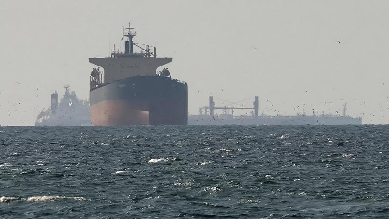 Tankers sail in the Gulf, near the Strait of Hormuz, as seen from northern Ras al-Khaimah, near the border with Oman’s Musandam governance, amid the U.S.-Israeli conflict with Iran, in United Arab Emirates, March 11, 2026.