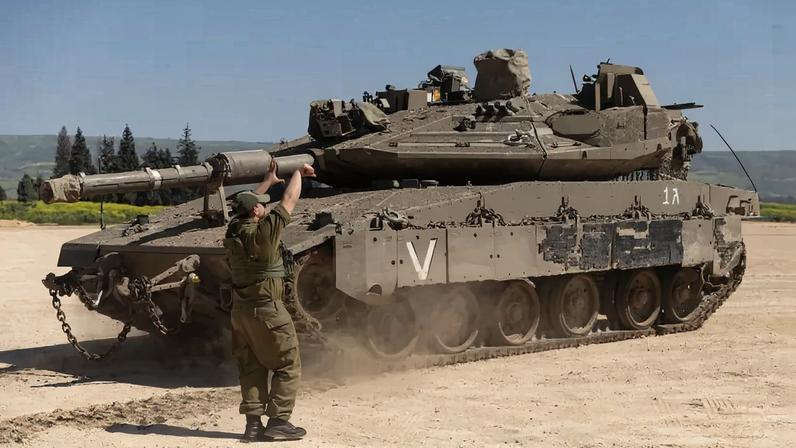 An Israeli soldier directs a tank in northern Israel, near the border with Lebanon, on March 5.