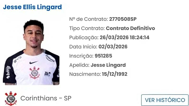 Jogador está pronto para jogar pelo Timão