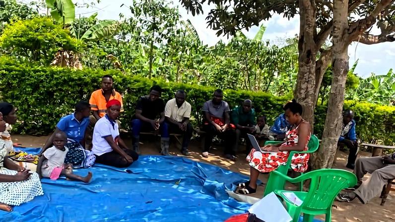 Participants take part in focus group discussions during data collection for the AFIEGO report in Uganda’s Lwengo district in October 2025. Image courtesy of AFIEGO.
