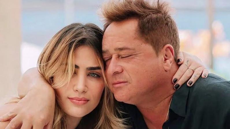 Jéssica Costa e o pai, o cantor Leonardo