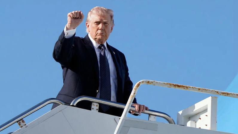 U.S. President Donald Trump departs Florida