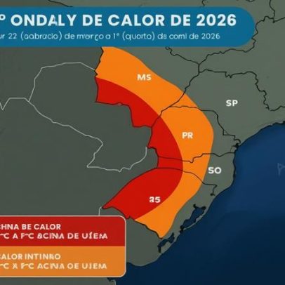 Mapa mostra regiões atingidas pela onda de calor neste fim de semana