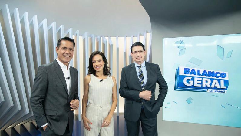 Willian Leite, Fabiana Oliveira e Roberto Guastelli no 'Balanço Geral Manhã'.