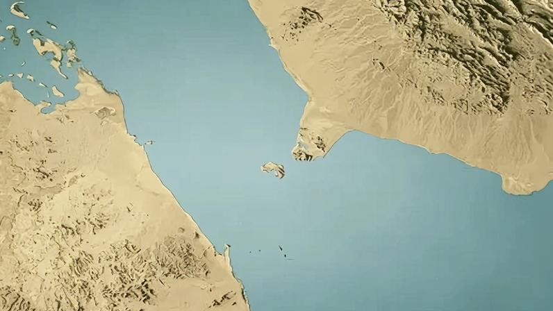 Mapa topográfico do Estreito de Bab Al-Mandab