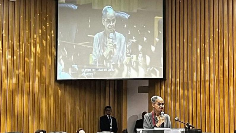 A ministra do Meio Ambiente, Marina Silva, discursou na abertura do congresso “Diálogos internacionais: Relações de Trabalho na Sociedade Contemporânea