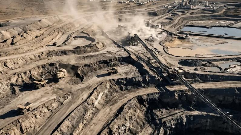 A estatal a ser criada poderia também participar da exploração de outros minérios considerados estratégicos; na imagem, gerada por IA, um local de mineração de terras-raras