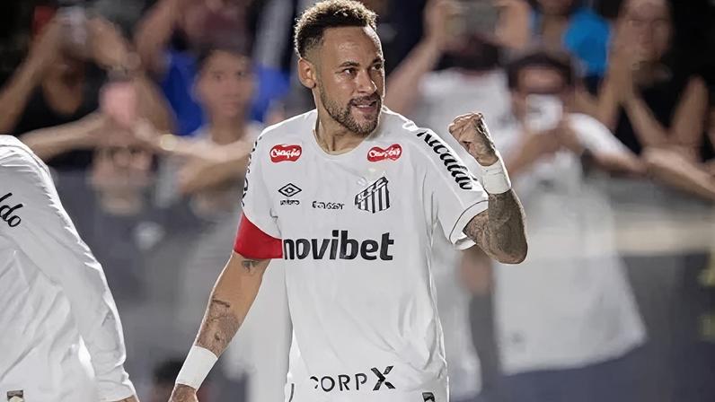 Neymar faz gol de pênalti em Santos x Inter